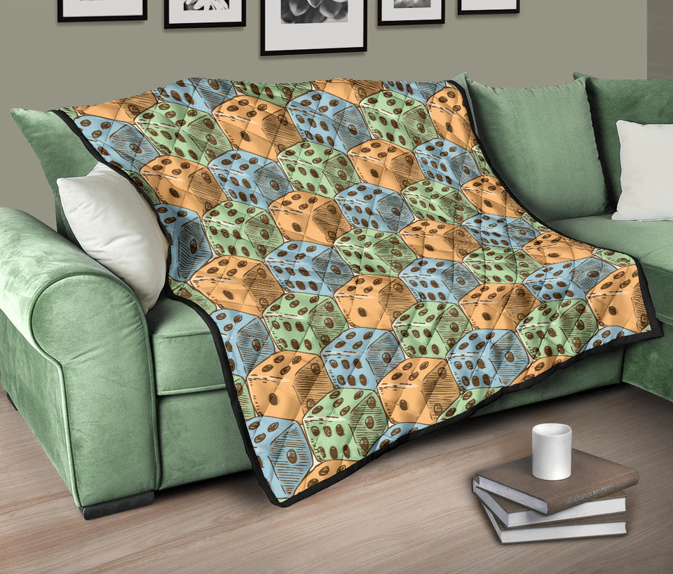 Dice Pattern Print Design 05 Premium Quilt