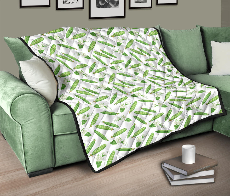 Green Peas Pattern Print Design 04 Premium Quilt