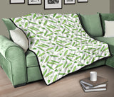 Green Peas Pattern Print Design 04 Premium Quilt