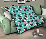 Hedgehog Pattern Print Design 03 Premium Quilt