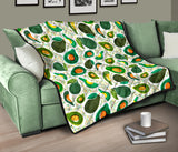 Avocado Design Pattern Premium Quilt