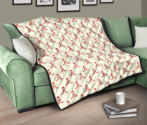 Golden Retriever Pattern Print Design 01 Premium Quilt