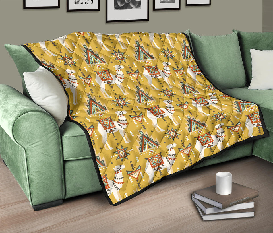 Camels Ethnic Motif Pattern Premium Quilt