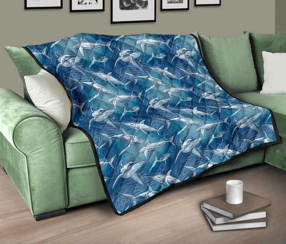 Shark Hand Drawn Premium Quilt
