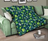 Lime Ice Flower Pattern Premium Quilt