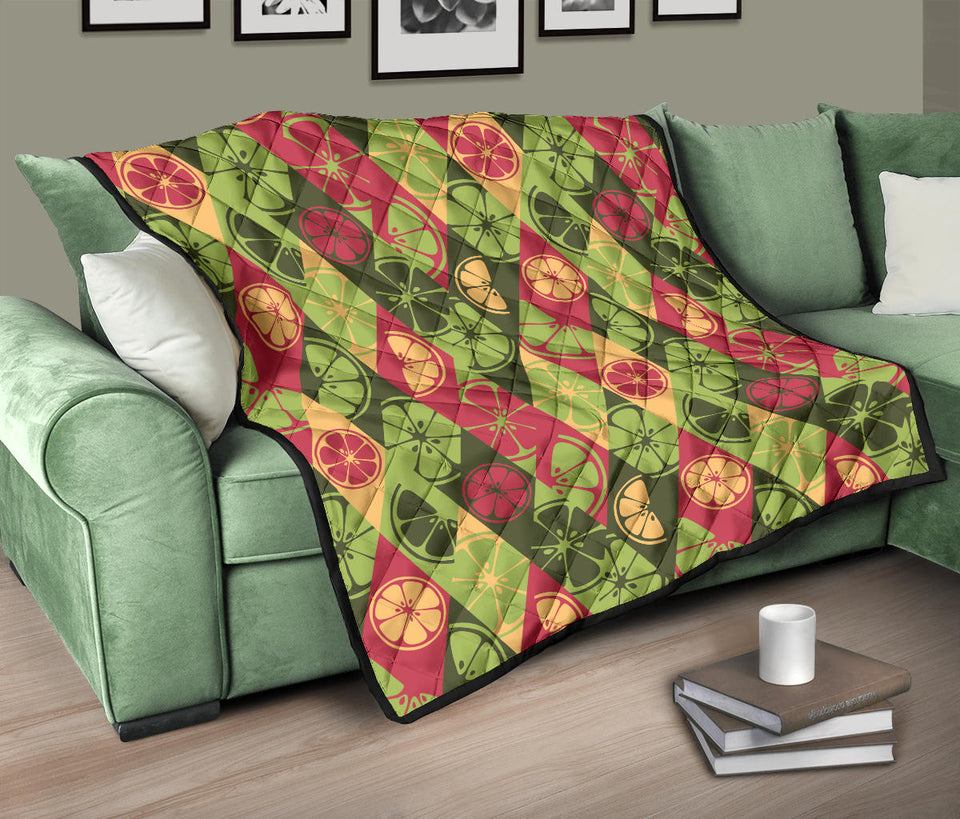 Cool Geometric Lime Pattern Premium Quilt