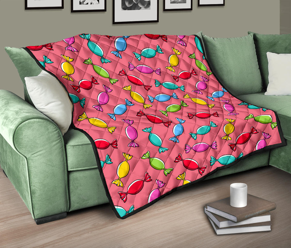 Colorful Wrapped Candy Pattern Premium Quilt