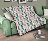 Surfboard Pattern Print Design 02 Premium Quilt