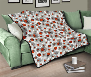 Ladybug Pattern Print Design 05 Premium Quilt