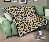 Gray Leopard Print Pattern Premium Quilt