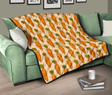 Carrot Pattern Print Design 04 Premium Quilt
