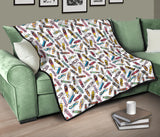 Skate Board Pattern Print Design 05 Premium Quilt