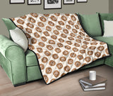 Lion Pattern Print Design 01 Premium Quilt