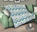 Zigzag  Chevron Paint Design Pattern Premium Quilt