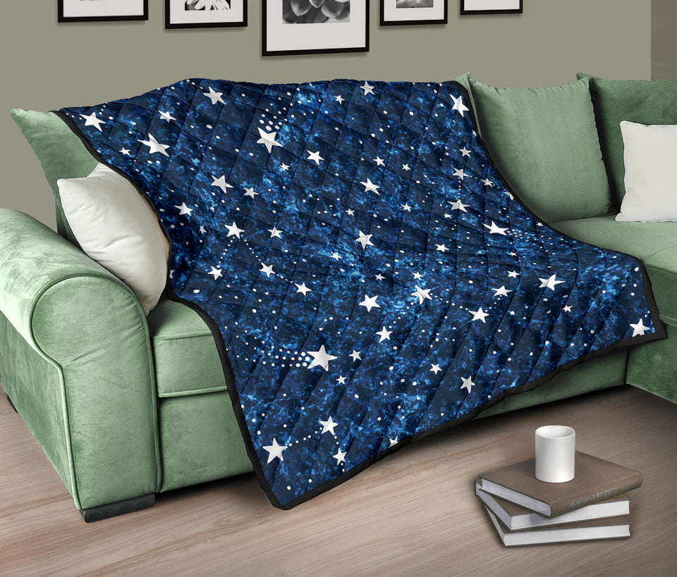 Night Sky Star Pattern Premium Quilt