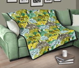 Hand Drawn Windmill Pattern Premium Quilt