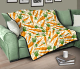 Carrot Pattern Print Design 01 Premium Quilt