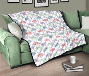 Hippopotamus Pattern Print Design 03 Premium Quilt