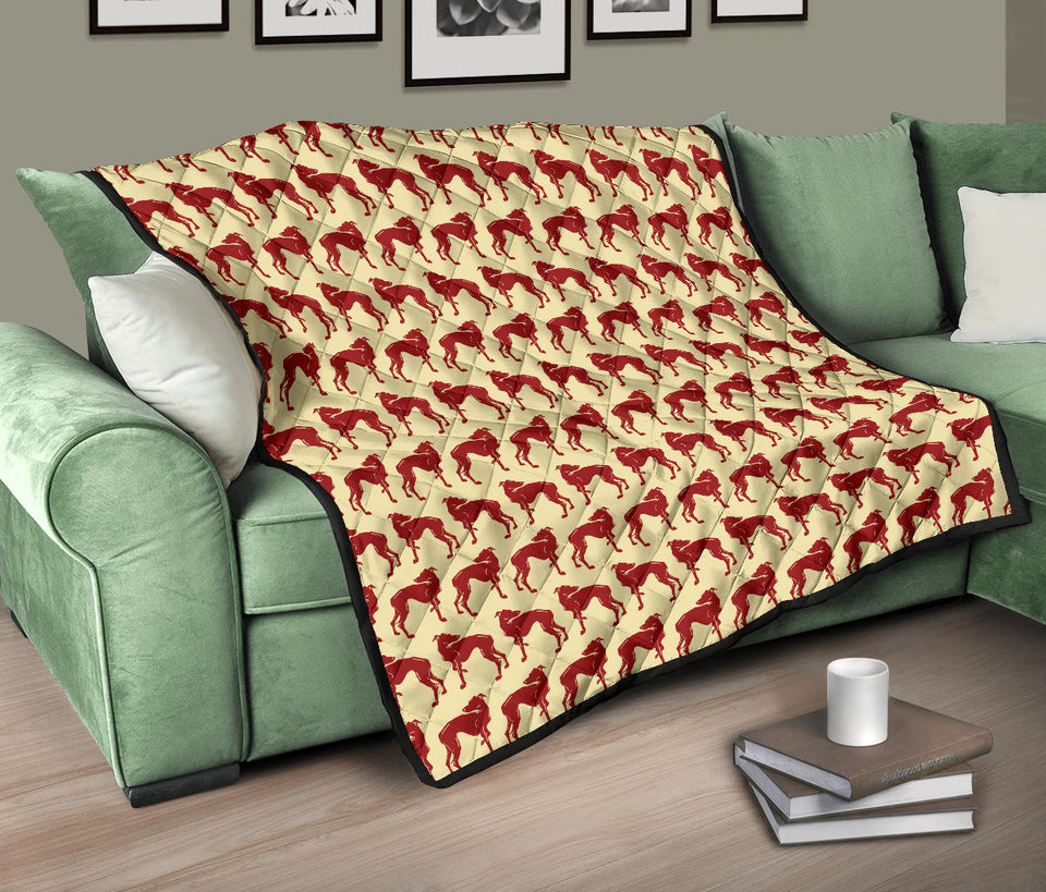 Greyhound Pattern Print Design 04 Premium Quilt