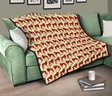 Greyhound Pattern Print Design 04 Premium Quilt