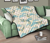 Bonsai Bamboo Stork Japanese Pattern Cream Theme Premium Quilt