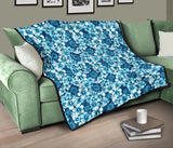 Hibiscus Pattern Print Design 03 Premium Quilt