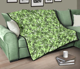 Canabis Marijuana Weed Pattern Print Design 01 Premium Quilt