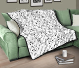 Music Notes Pattern Print Design 04 Premium Quilt