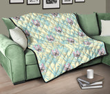 French Bulldog Hawaii Blackground Premium Quilt