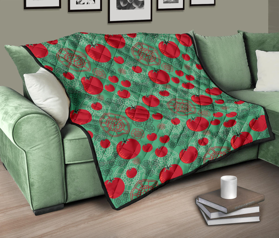 Tomato Design Pattern Premium Quilt
