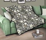 Gear Pattern Print Design 02 Premium Quilt