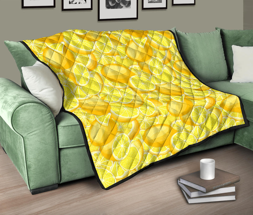 Lemon Pattern Premium Quilt