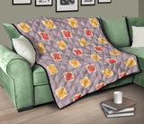 Bread Toast Pattern Print Design 05 Premium Quilt