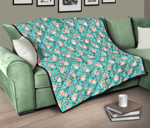 Pig Pattern Print Design 01 Premium Quilt