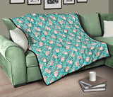 Pig Pattern Print Design 01 Premium Quilt