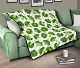Cute Broccoli Pattern Premium Quilt