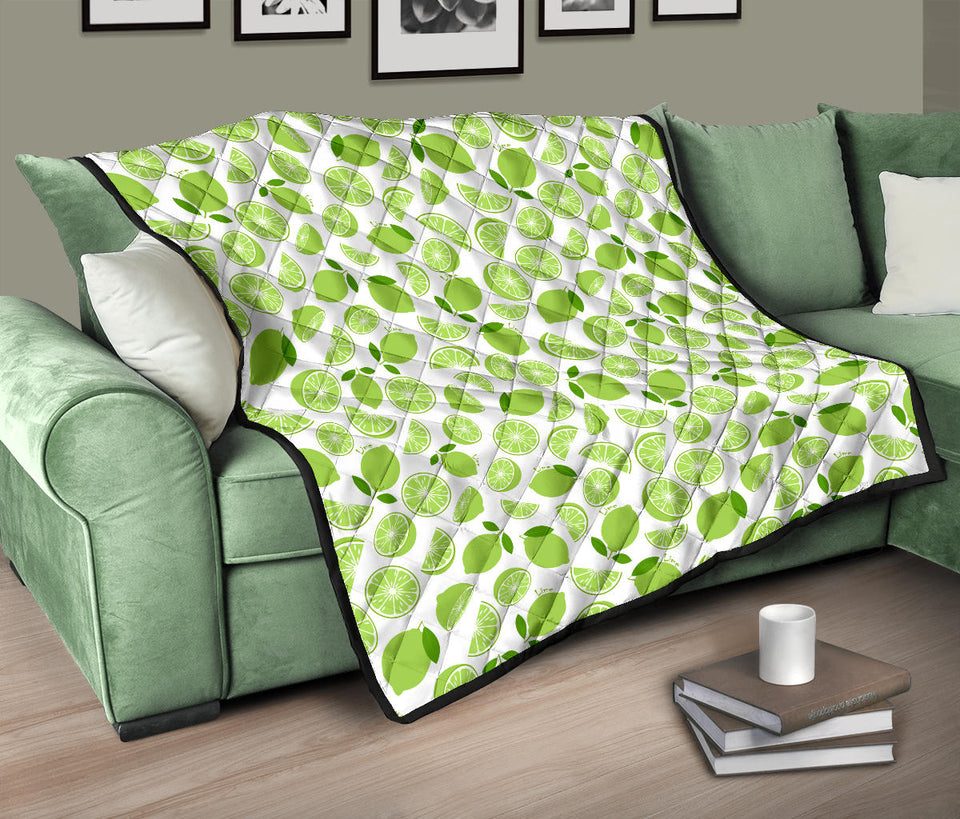 Lime Design Pattern Premium Quilt