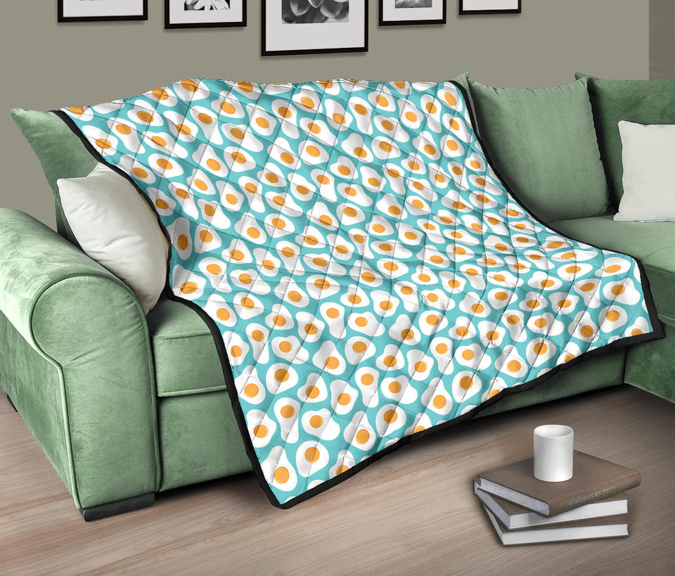 Fried Eggs Pattern Print Design 04 Premium Quilt