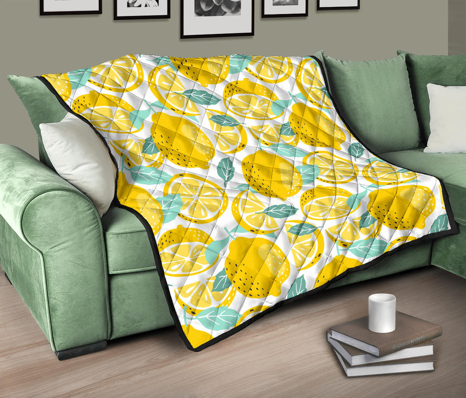 Lemon Design Pattern Premium Quilt