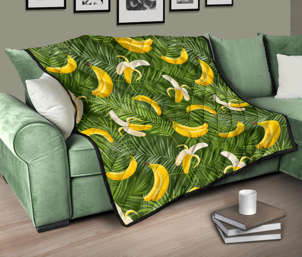 Banana Palm Leaves Pattern Premium Quilt