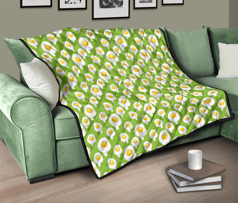 Fried Eggs Pattern Print Design 01 Premium Quilt