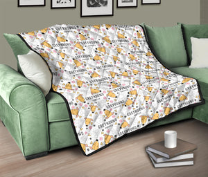 Greyhound Pattern Print Design 03 Premium Quilt