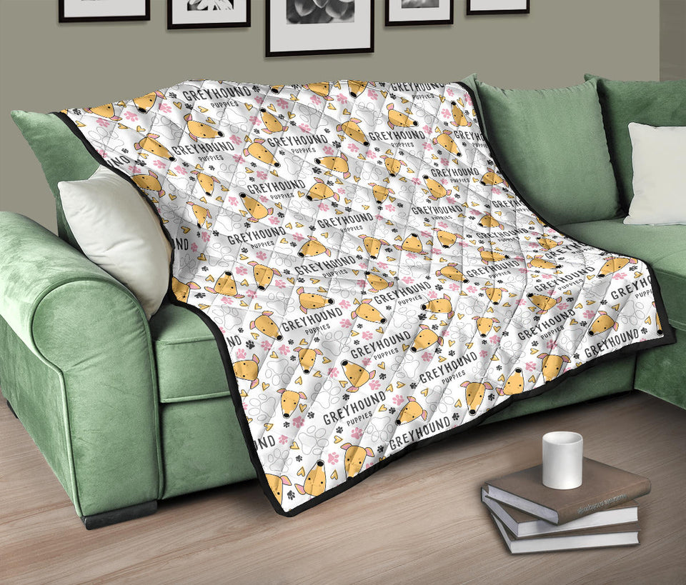 Greyhound Pattern Print Design 03 Premium Quilt