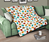 Colorful American Football Ball Pattern Premium Quilt