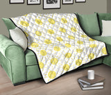 Hand Drawn Sun Pattern Premium Quilt