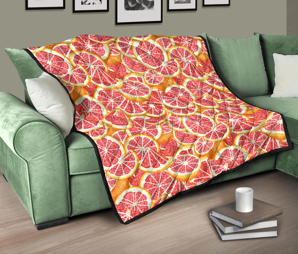 Tropical Grapefruit Pattern Premium Quilt