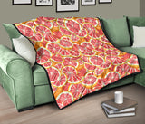 Tropical Grapefruit Pattern Premium Quilt