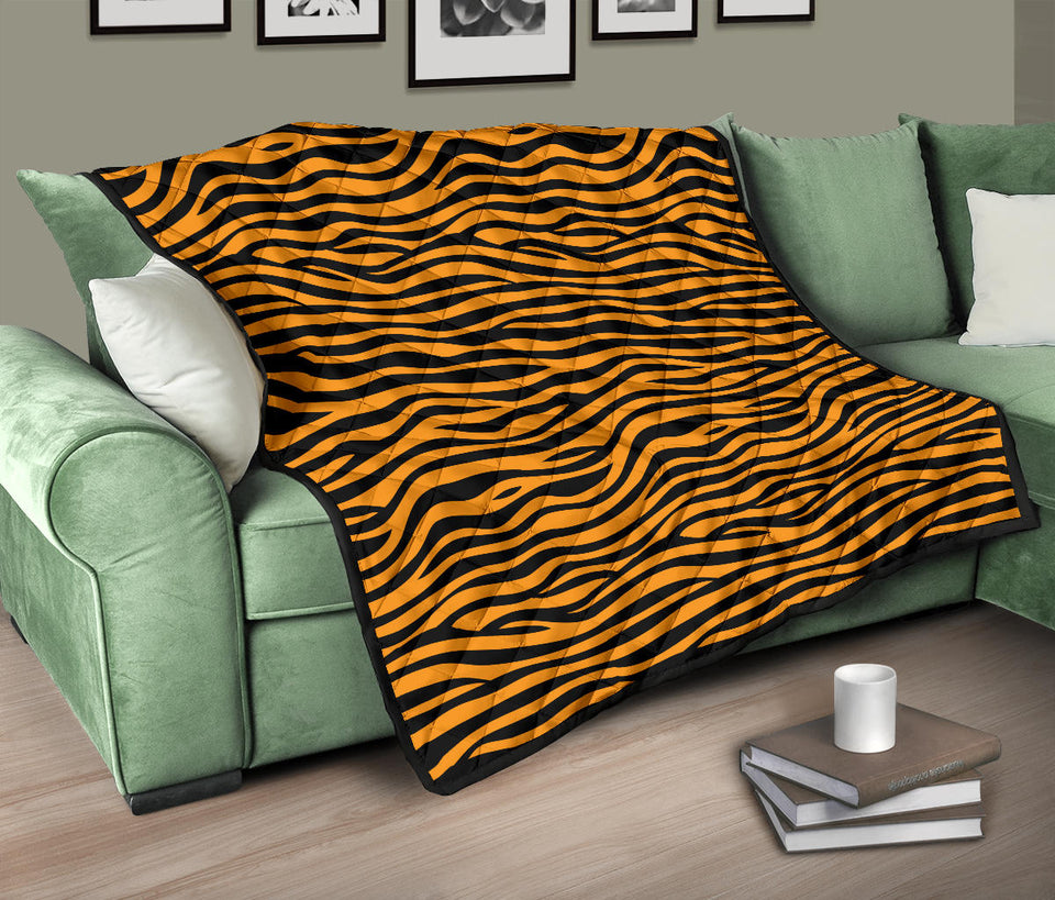 Bengal Tigers Skin Print Pattern Background Premium Quilt