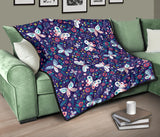 Colorful Butterfly Flower Pattern.Eps Premium Quilt