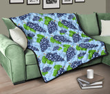 Watercolor Grape Pattern Premium Quilt